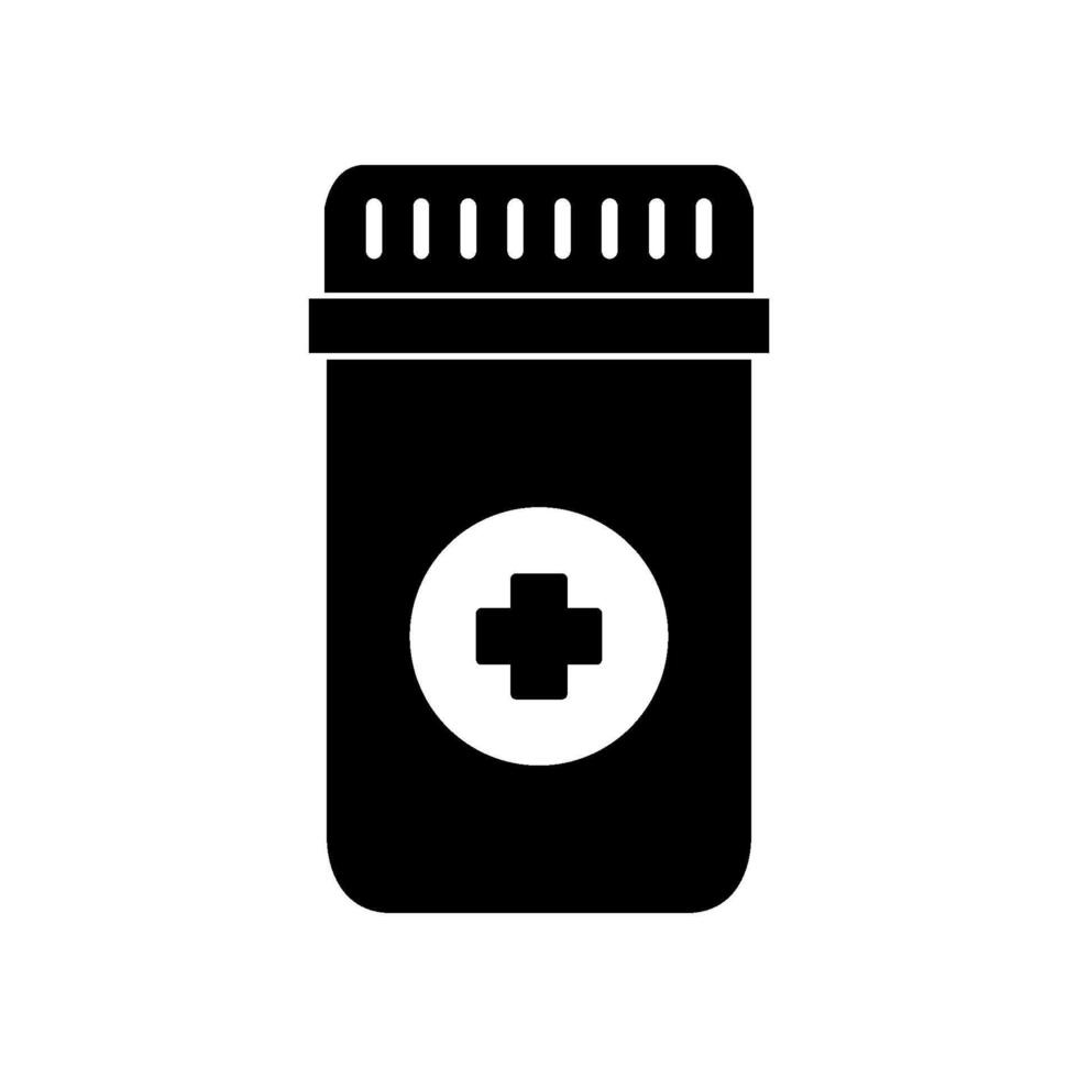 Pill bottle illustrated on white background vector