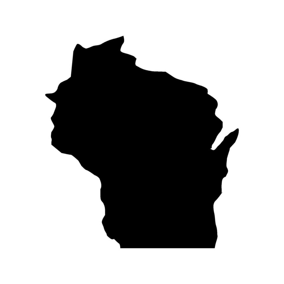 Wisconsin mapa ilustrado en blanco antecedentes vector