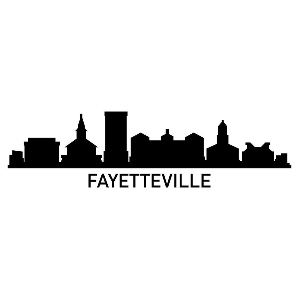 Fayetteville skyline illustrated vector