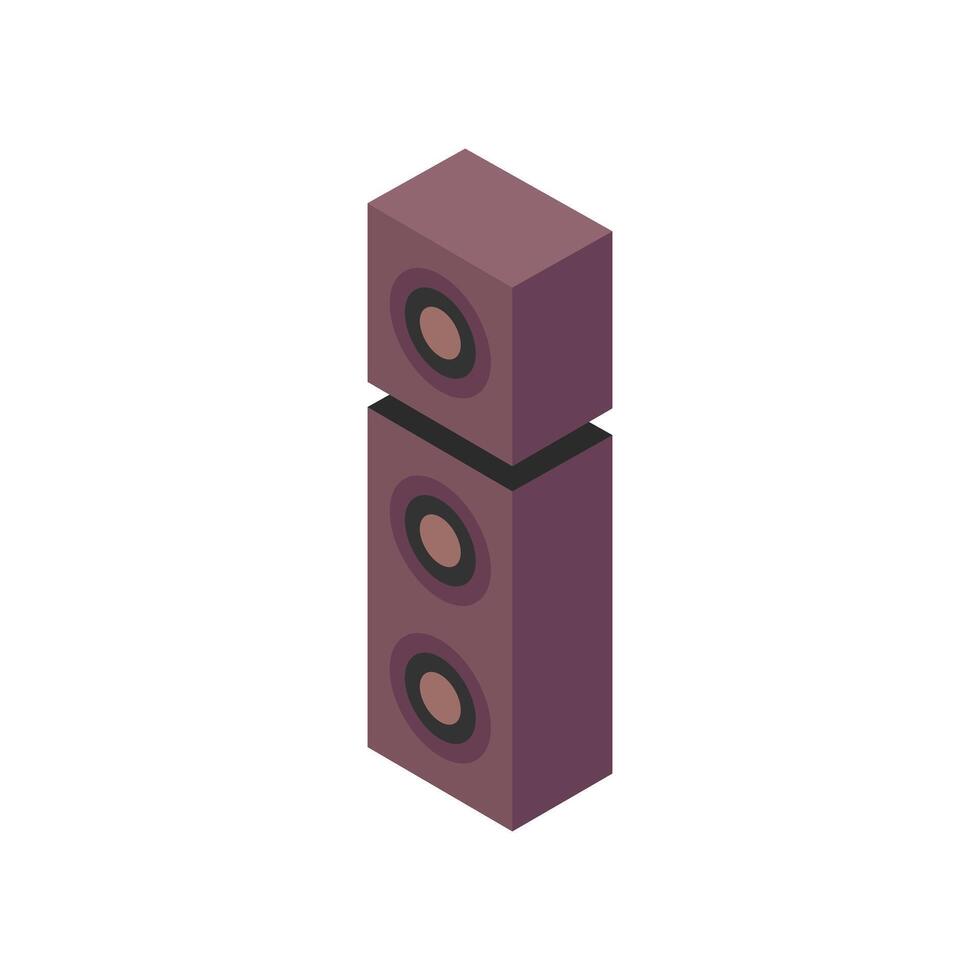 Illustrated isometric woofer vector