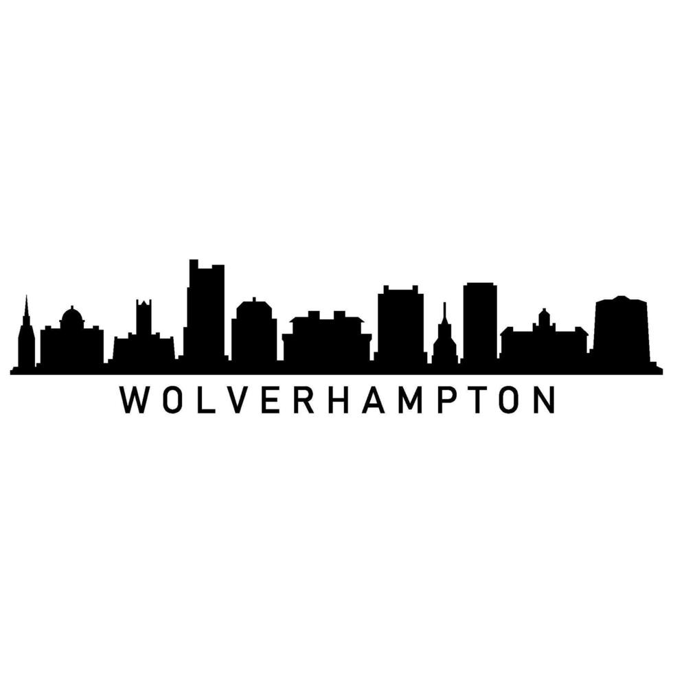 Illustrated wolverhampton skyline vector