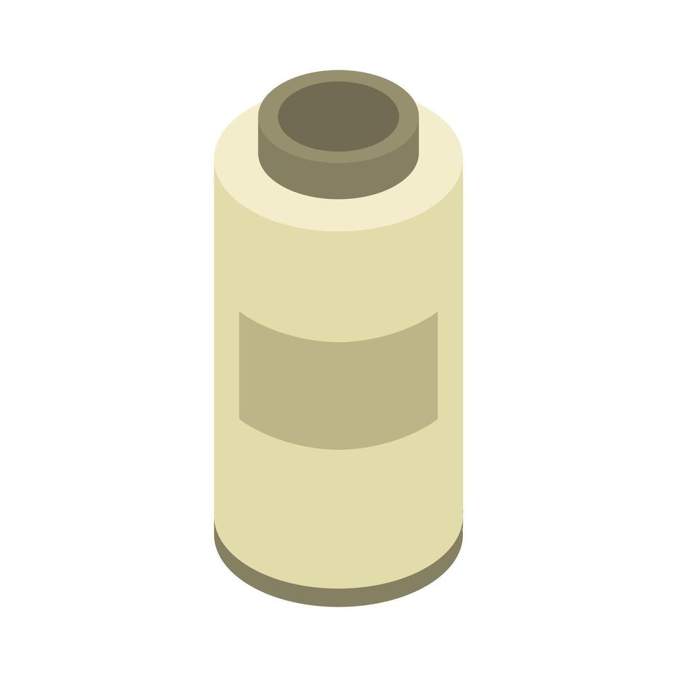 Illustrated isometric fish oil bottle vector
