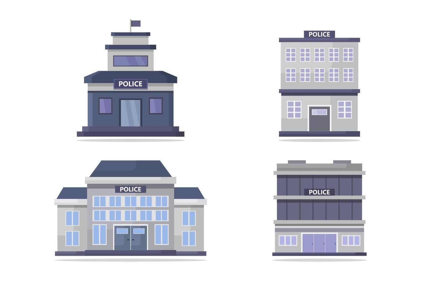 Police station illustrated on white background vector