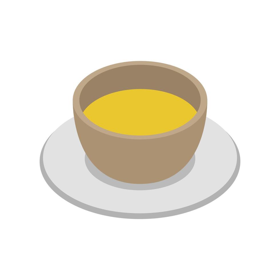 Illustrated isometric soup vector