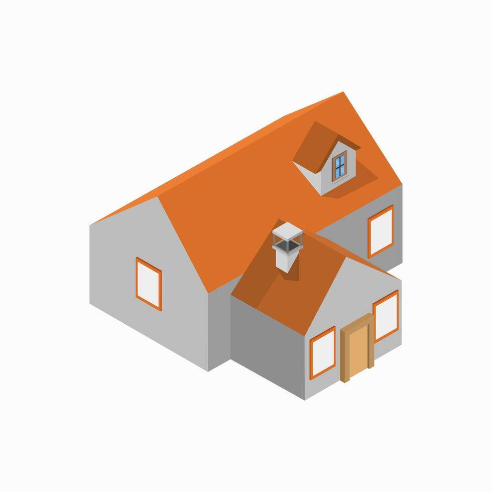 Illustrated isometric house vector