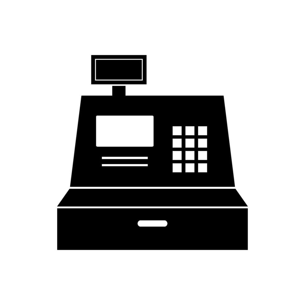 Cash register illustrated on white background vector