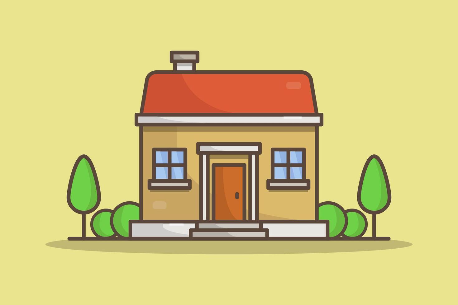 House illustrated in cartoon style vector