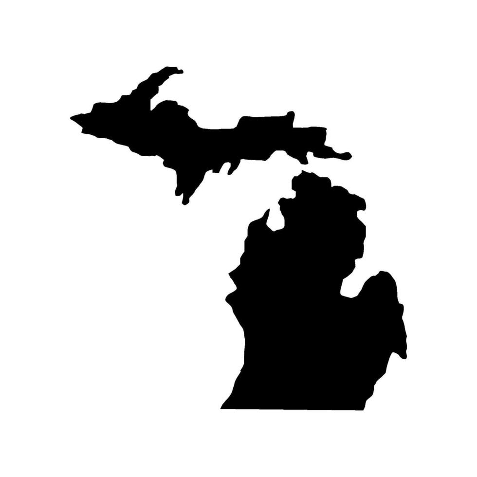 Michigan mapa ilustrado en blanco antecedentes vector