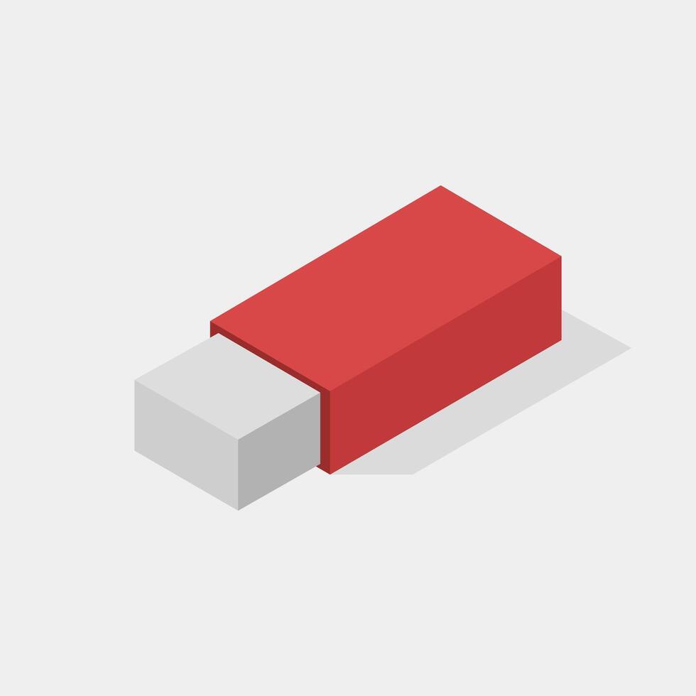 Illustrated isometric eraser vector