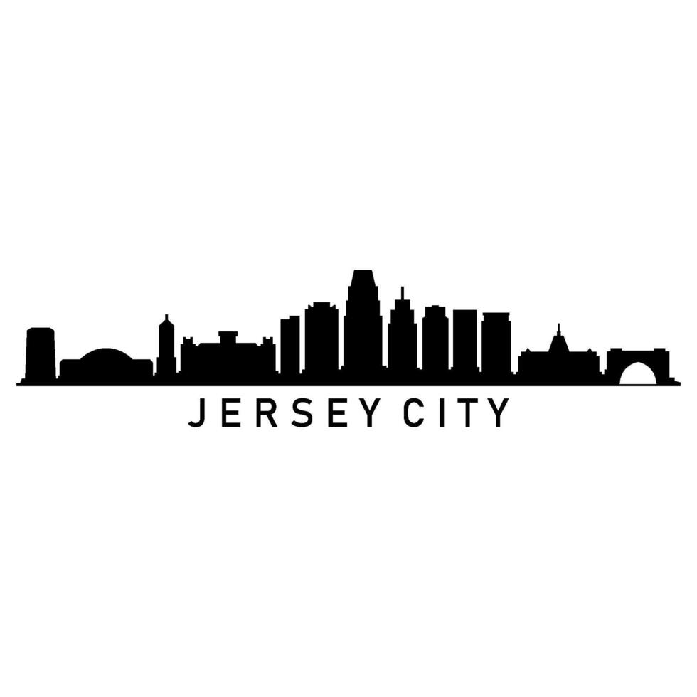 El horizonte de la ciudad de Jersey sobre fondo blanco. vector