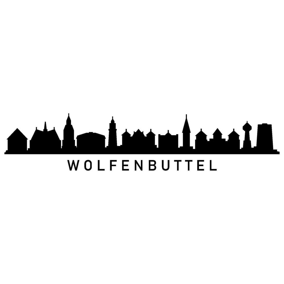 Illustrated wofenbuttel skyline vector