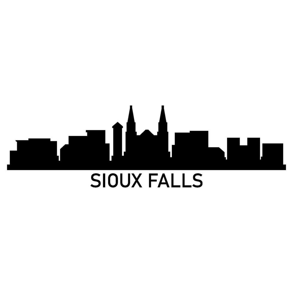 Sioux Falls illustrated skyline vector