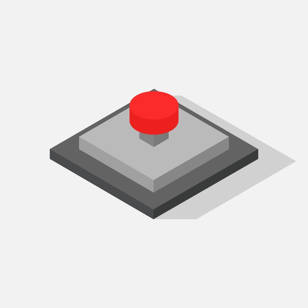 Illustrated isometric button vector