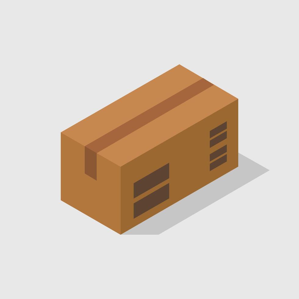 Illustrated isometric box vector