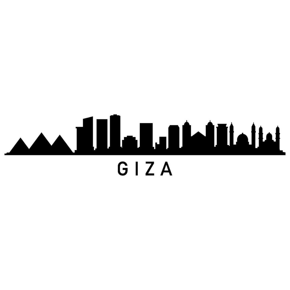 Giza skyline on white background vector