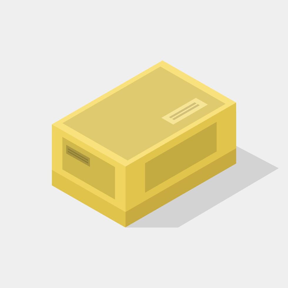 Illustrated isometric postal box vector