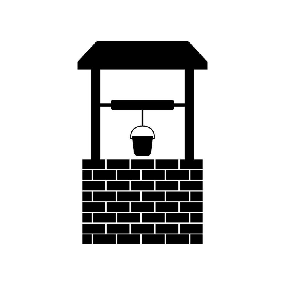 Illustrated water well vector