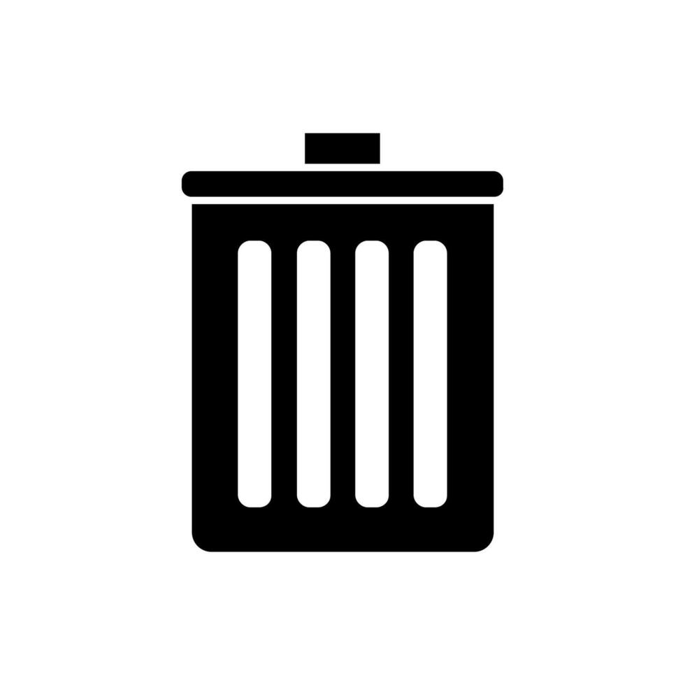 Trash bin illustrated on white background vector