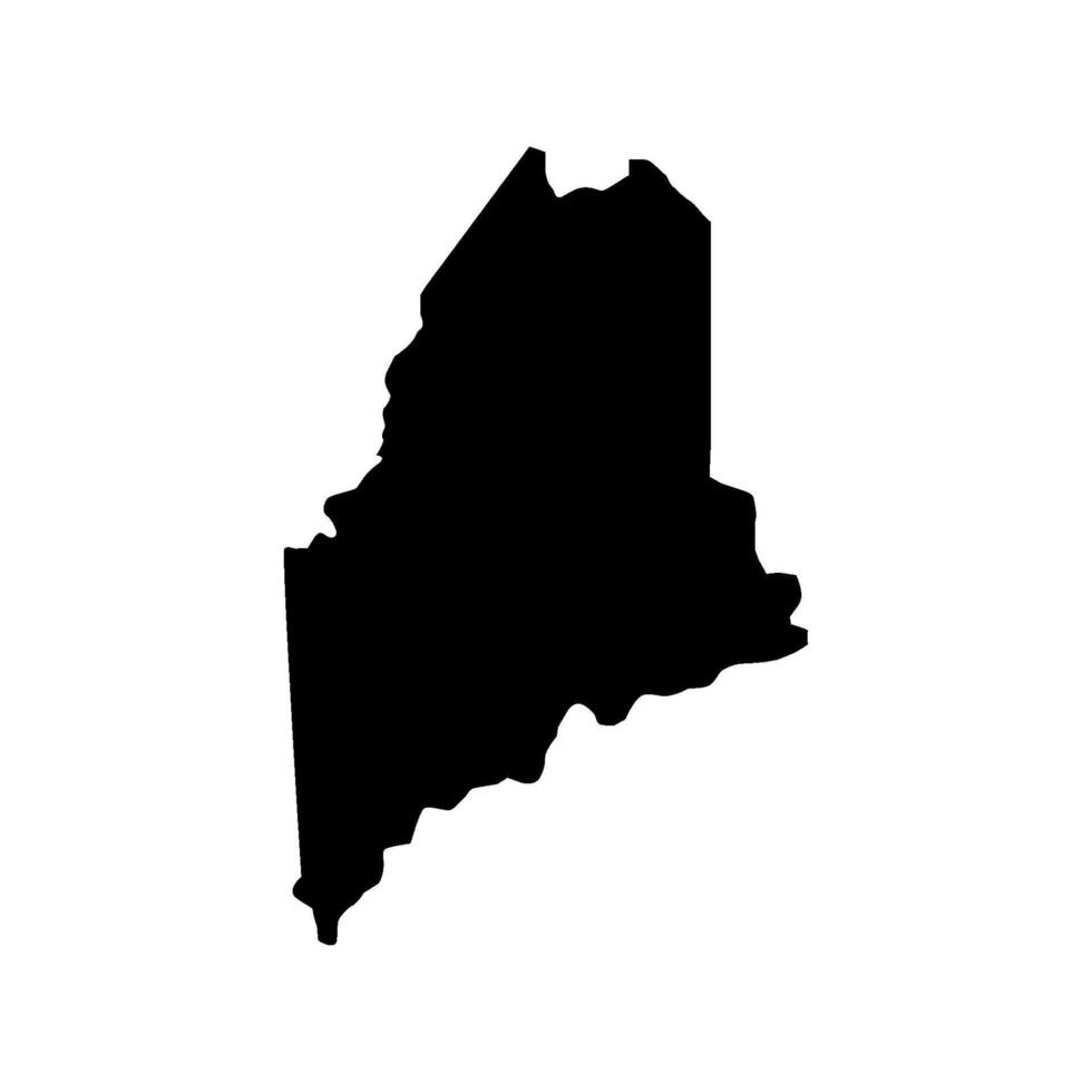 Maine Map Illustrated on White Background vector