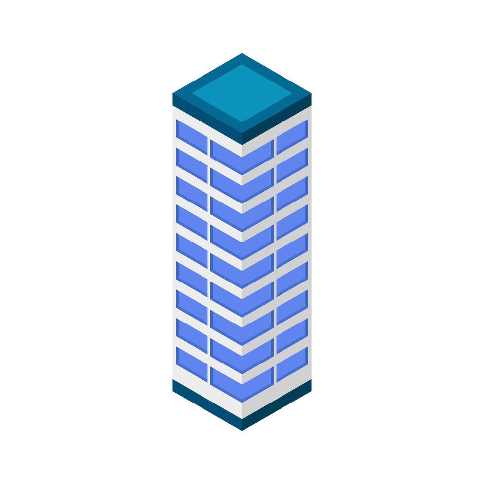 icono de rascacielos isométrico en el fondo vector