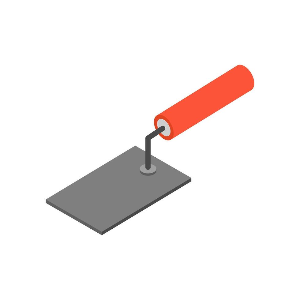 Illustrated isometric trowel vector