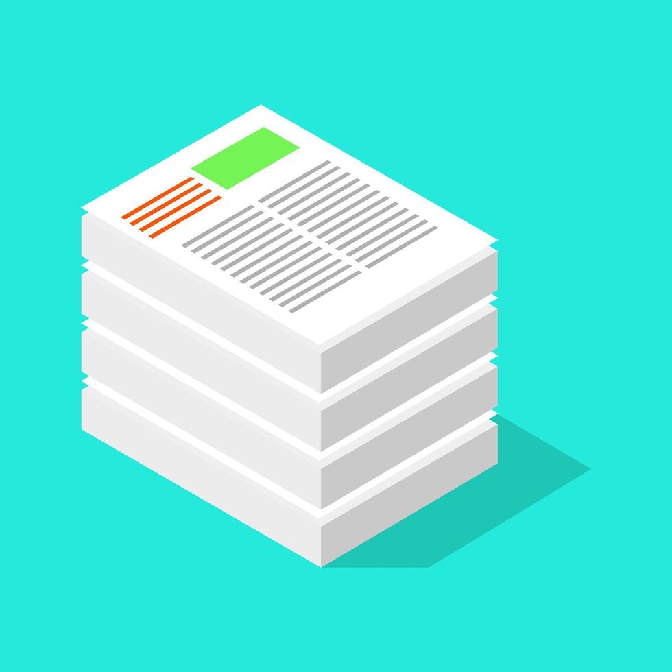 Isometric paper sheets on a background vector