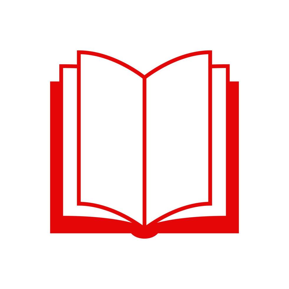 Open book illustrated on white background vector