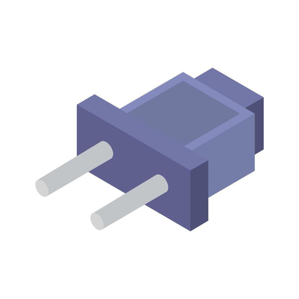 Isometric plug on a background vector