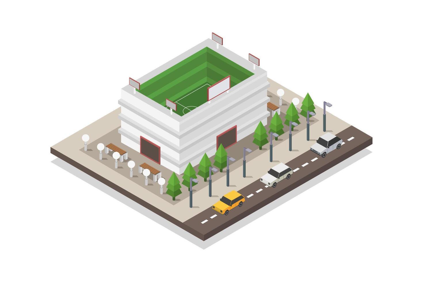 Illustrated isometric stadium vector