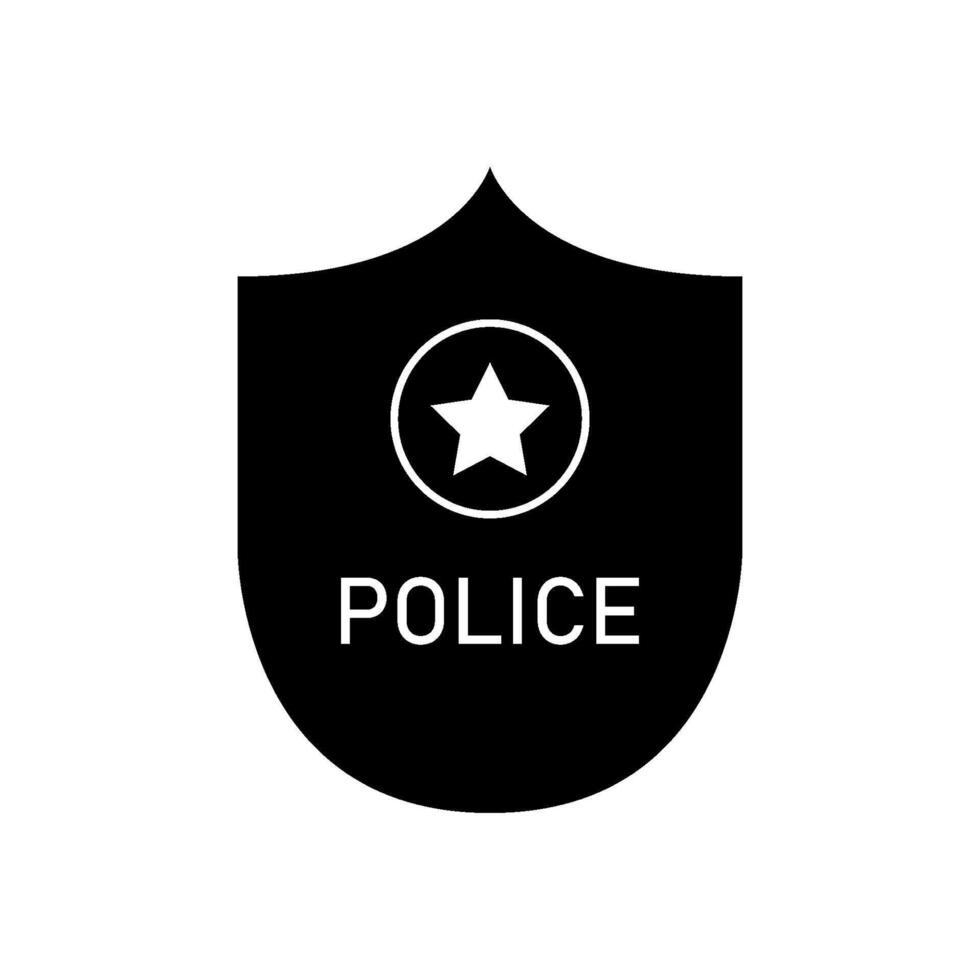 policía Insignia ilustrado en blanco antecedentes vector