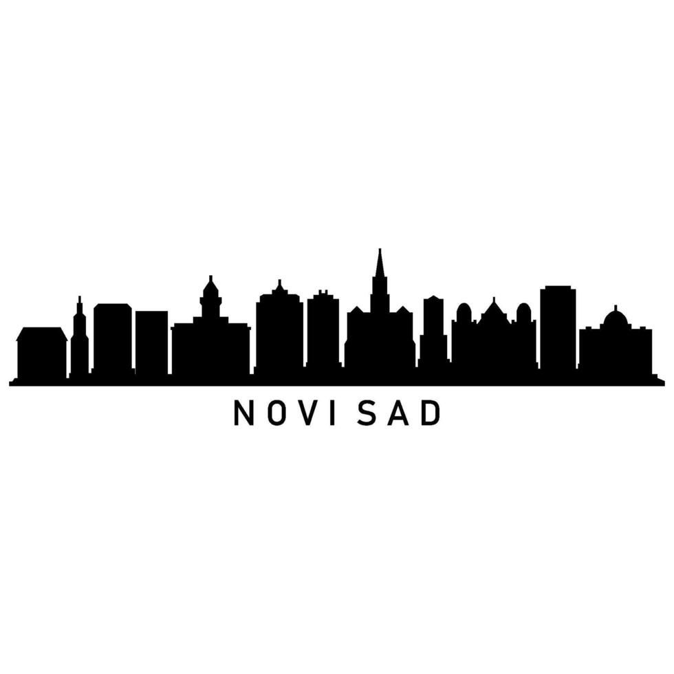 Skyline Novi Sad illustrated on white background vector