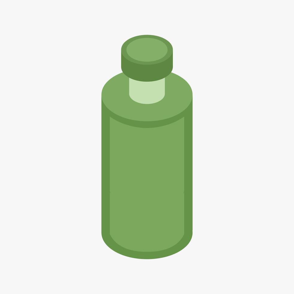 Illustrated isometric olive oil bottle vector