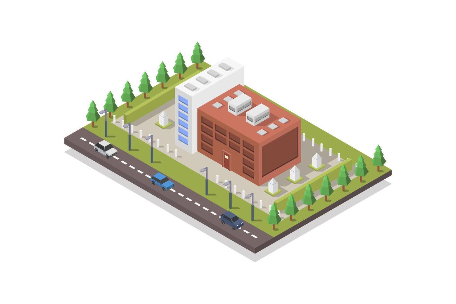 Isometric government building on white background vector