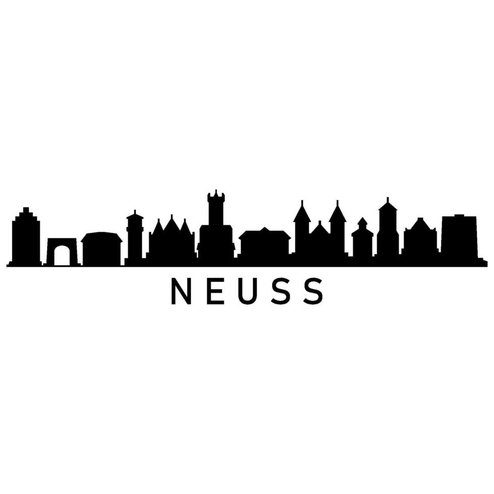 Neuss skyline illustrated on white background vector