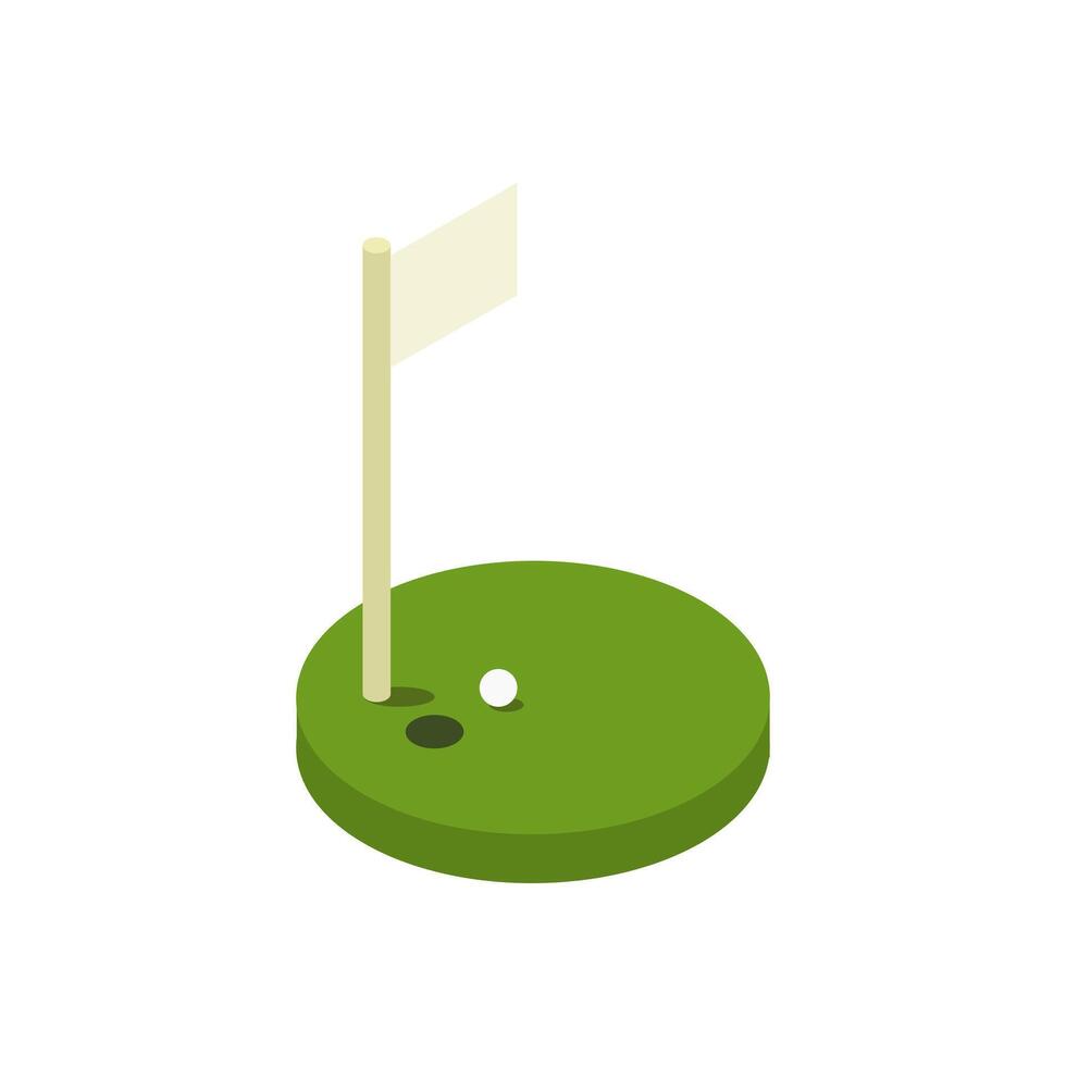 golf isométrico sobre un fondo vector