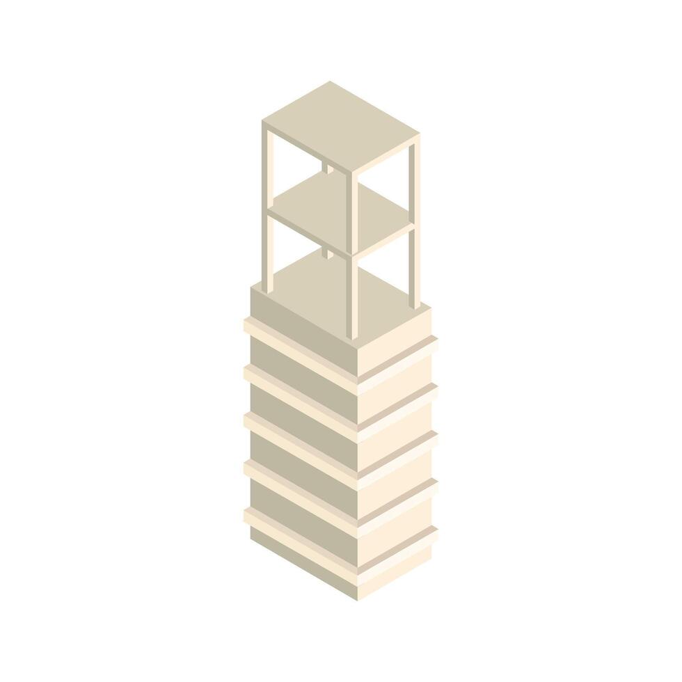 Building under construction isometric on a background vector