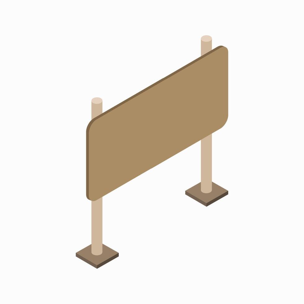 Illustrated isometric signboard vector