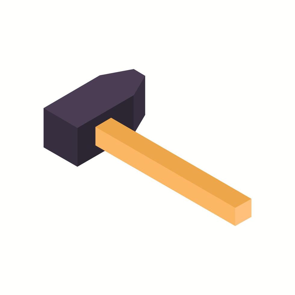 Isometric hammer on a background vector