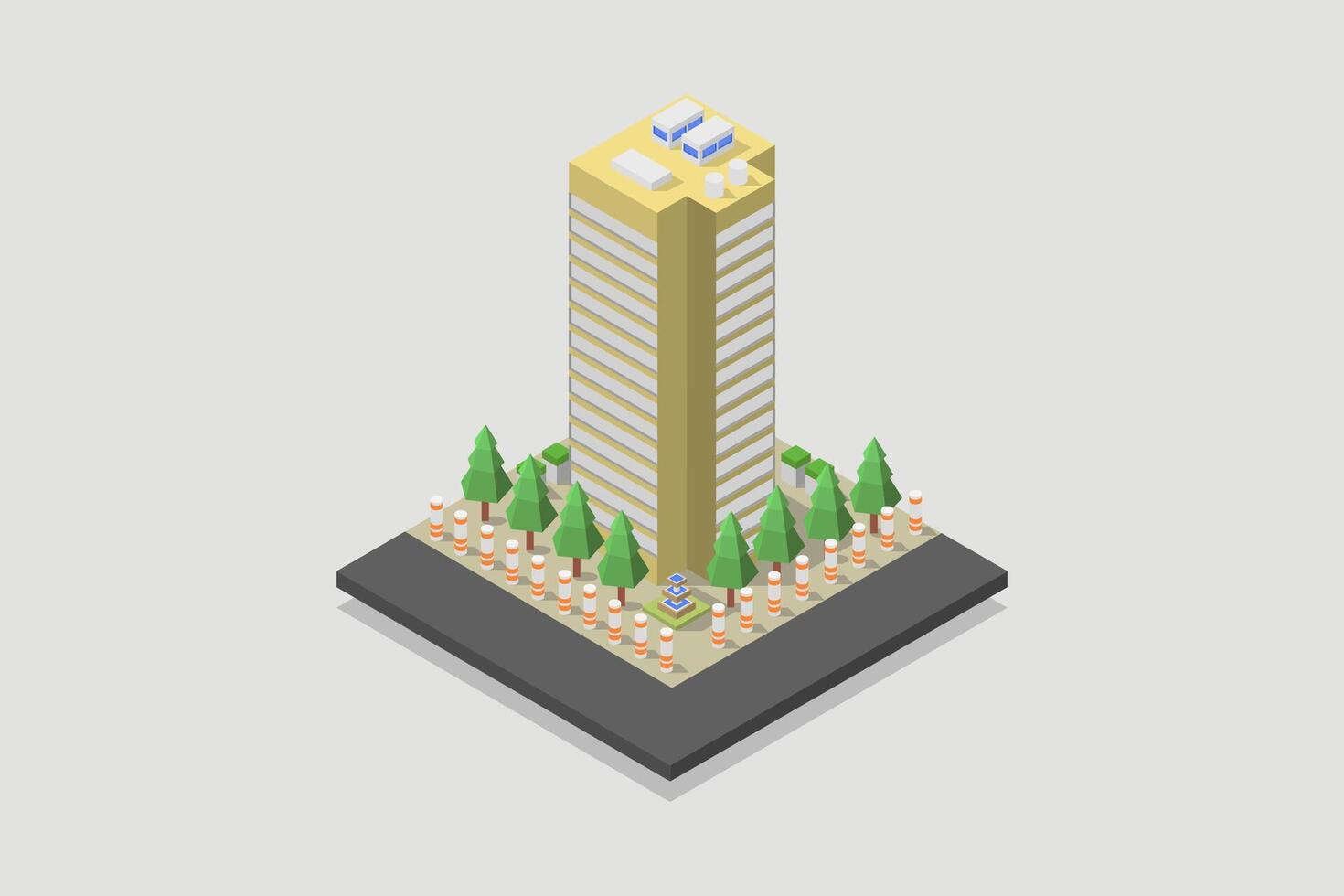 Isometric skyscraper illustrator vector