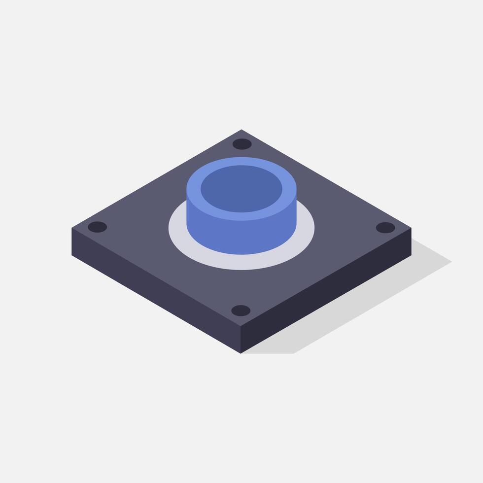 Illustrated isometric button vector