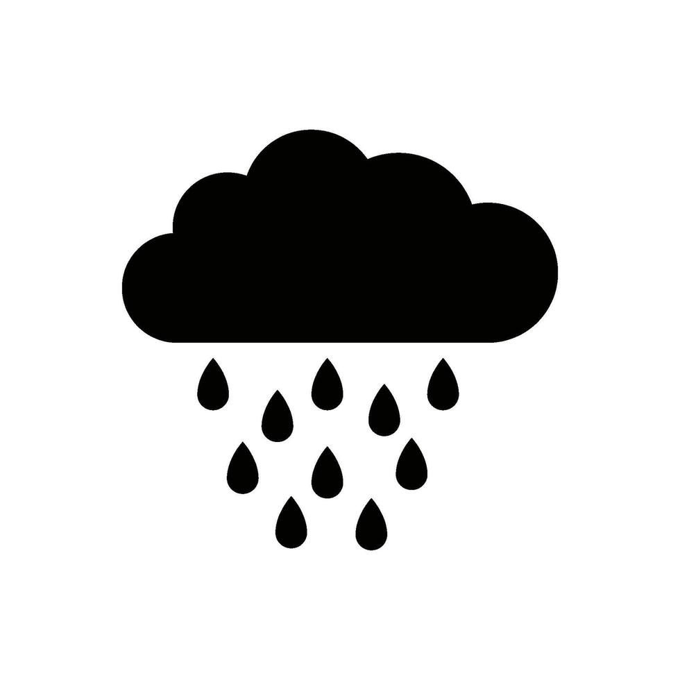 nube lluvia ilustrado en blanco antecedentes vector