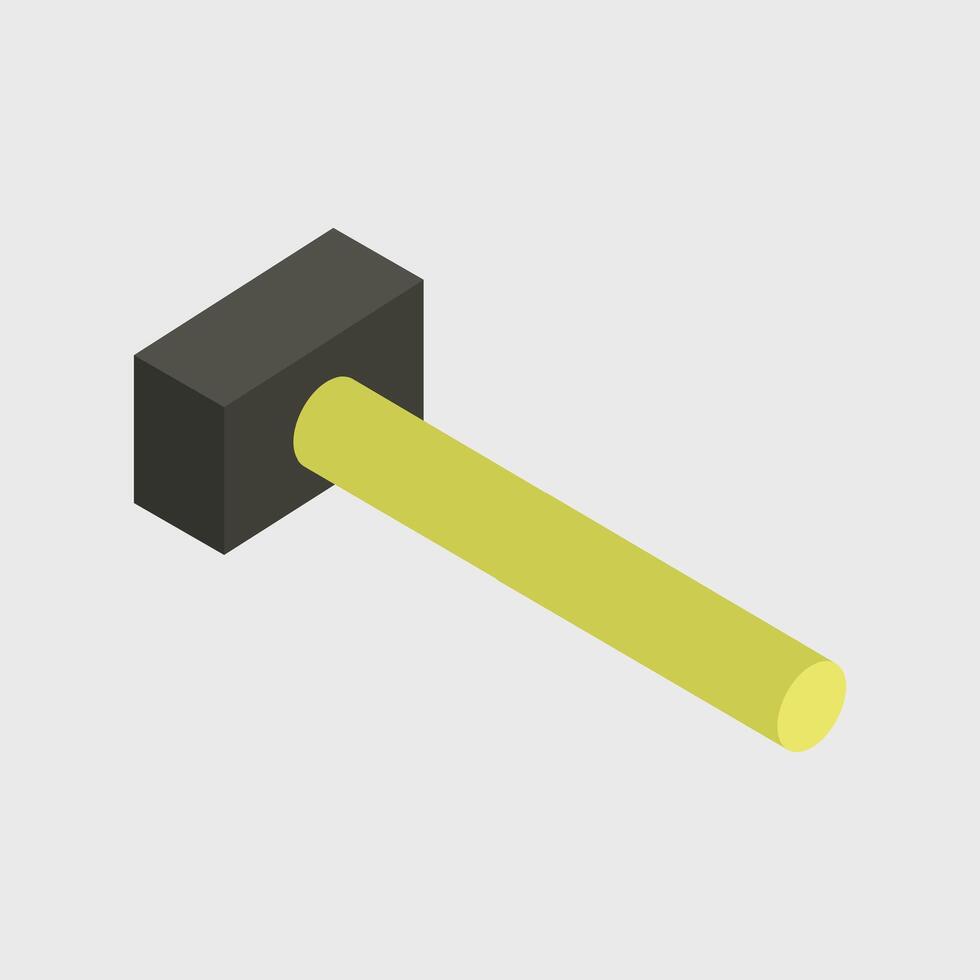 Illustrated isometric hammer vector