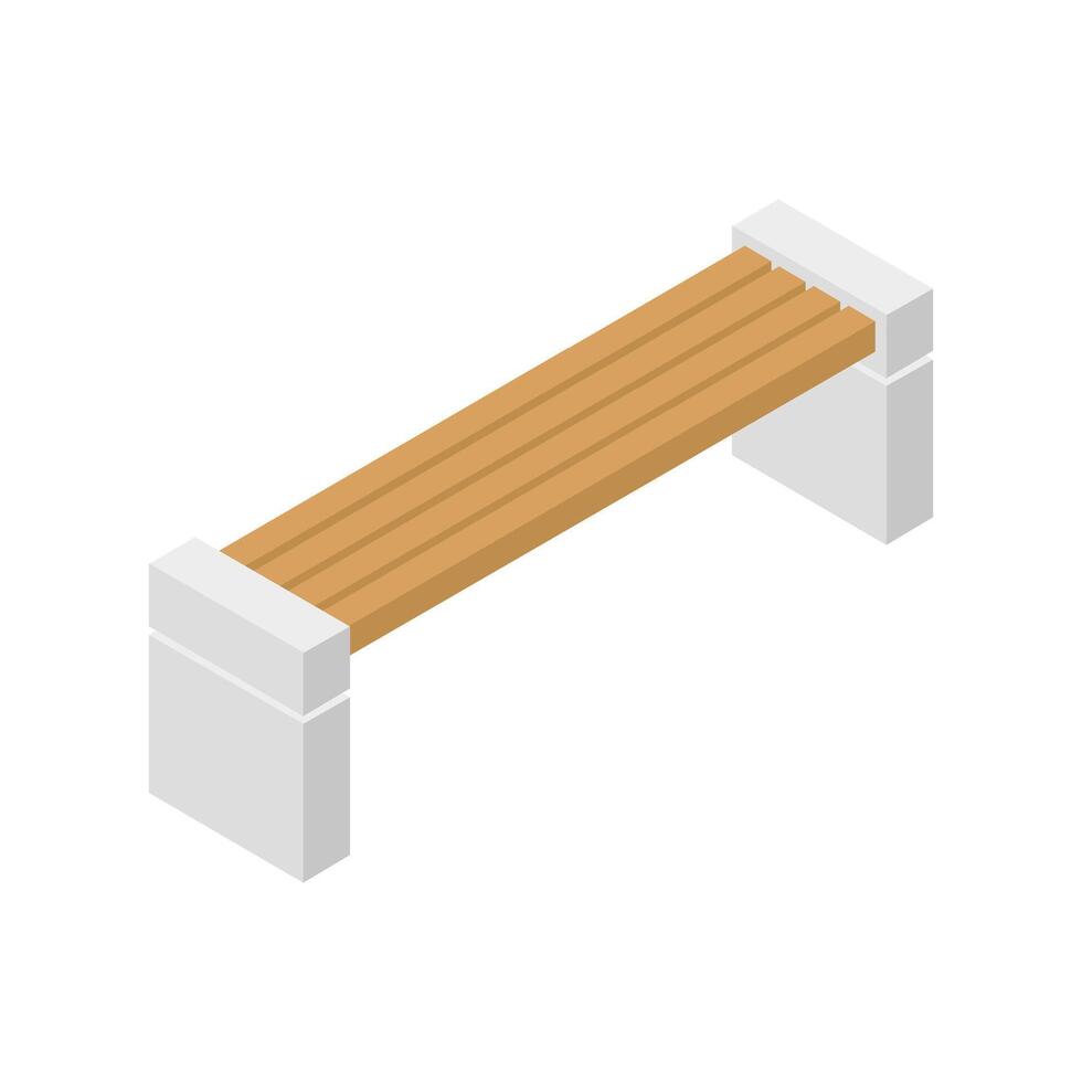 Illustrated isometric bench vector