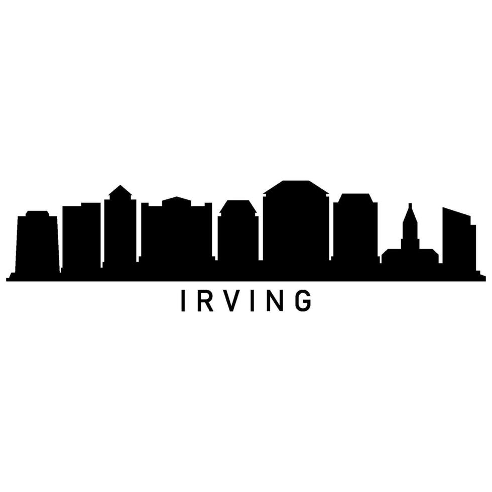 Irving skyline on white background vector