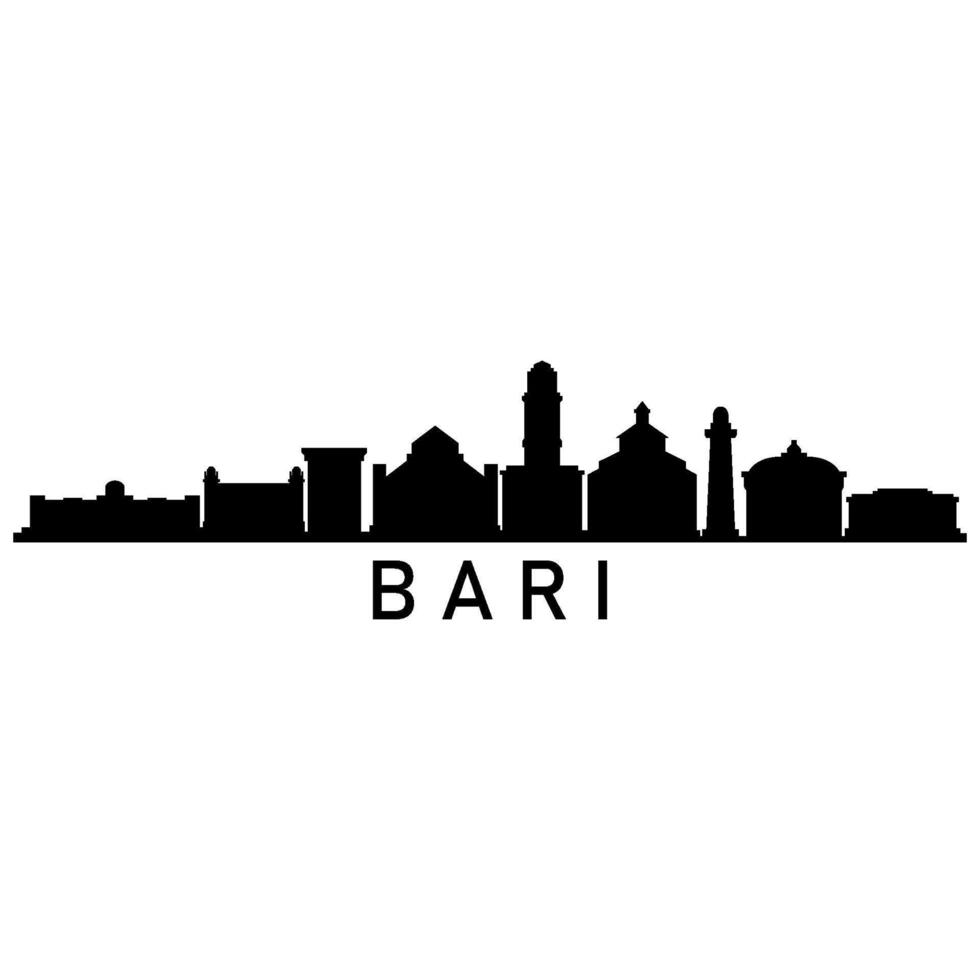 Bari skyline illustrated vector