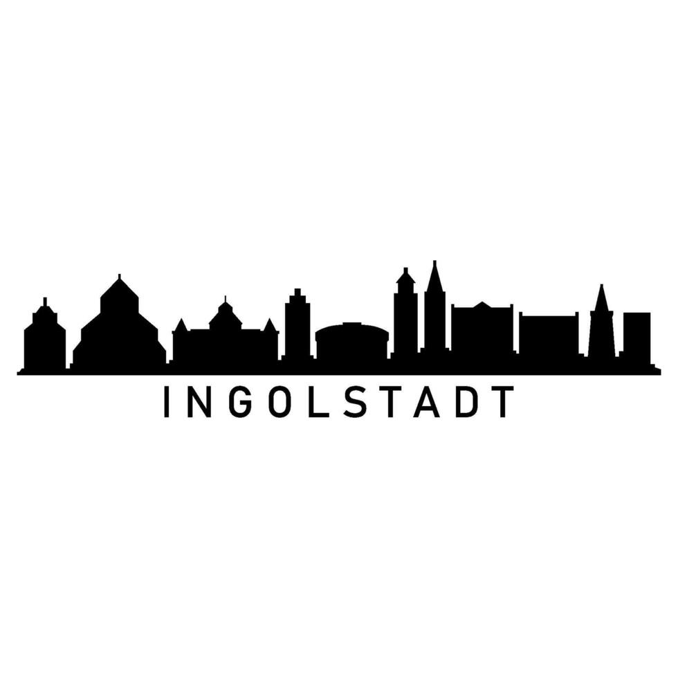 ingolstadt horizonte ilustrado en blanco antecedentes vector