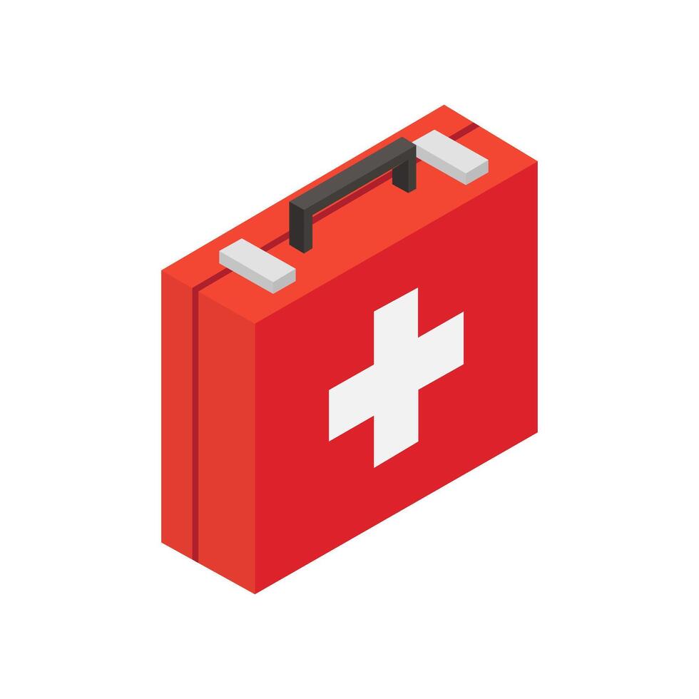 Isometric medical suitcase on a background vector