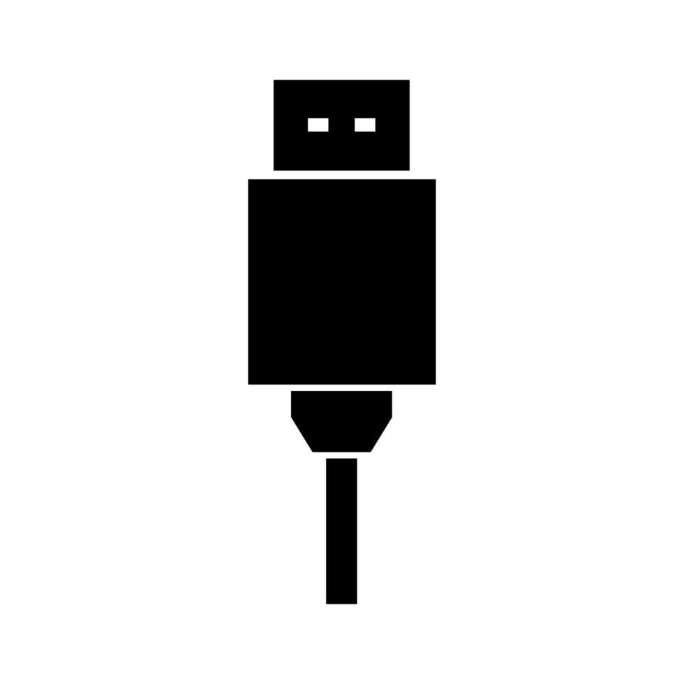 USB cable ilustrado en blanco antecedentes vector
