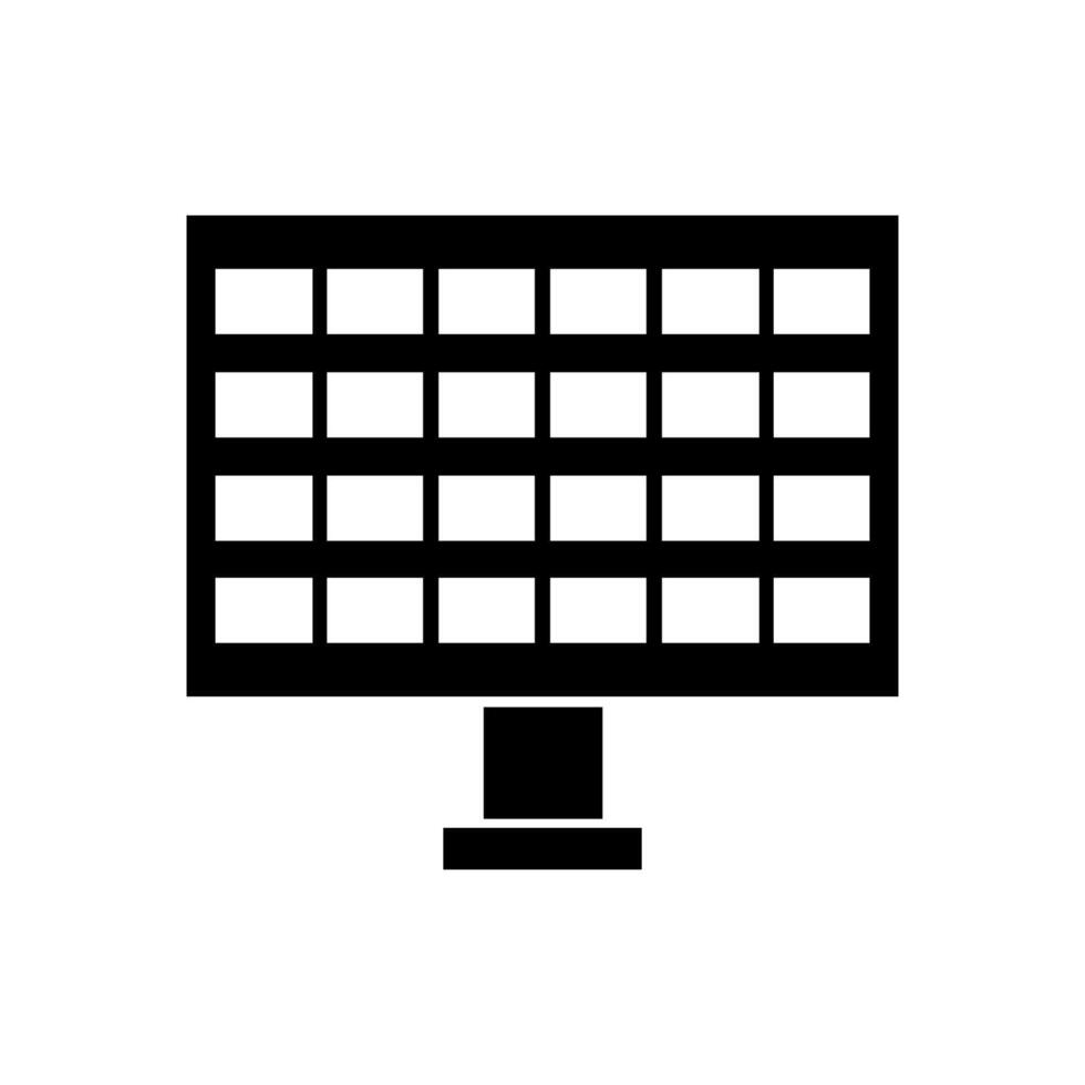 Solar panel illustrated on white background vector