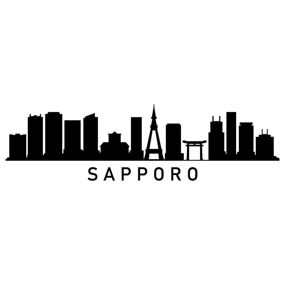 Illustrated Sapporo skyline vector